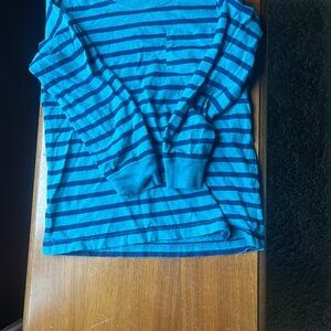 Carter's Teal and Navy Striped Long Sleeve Tee